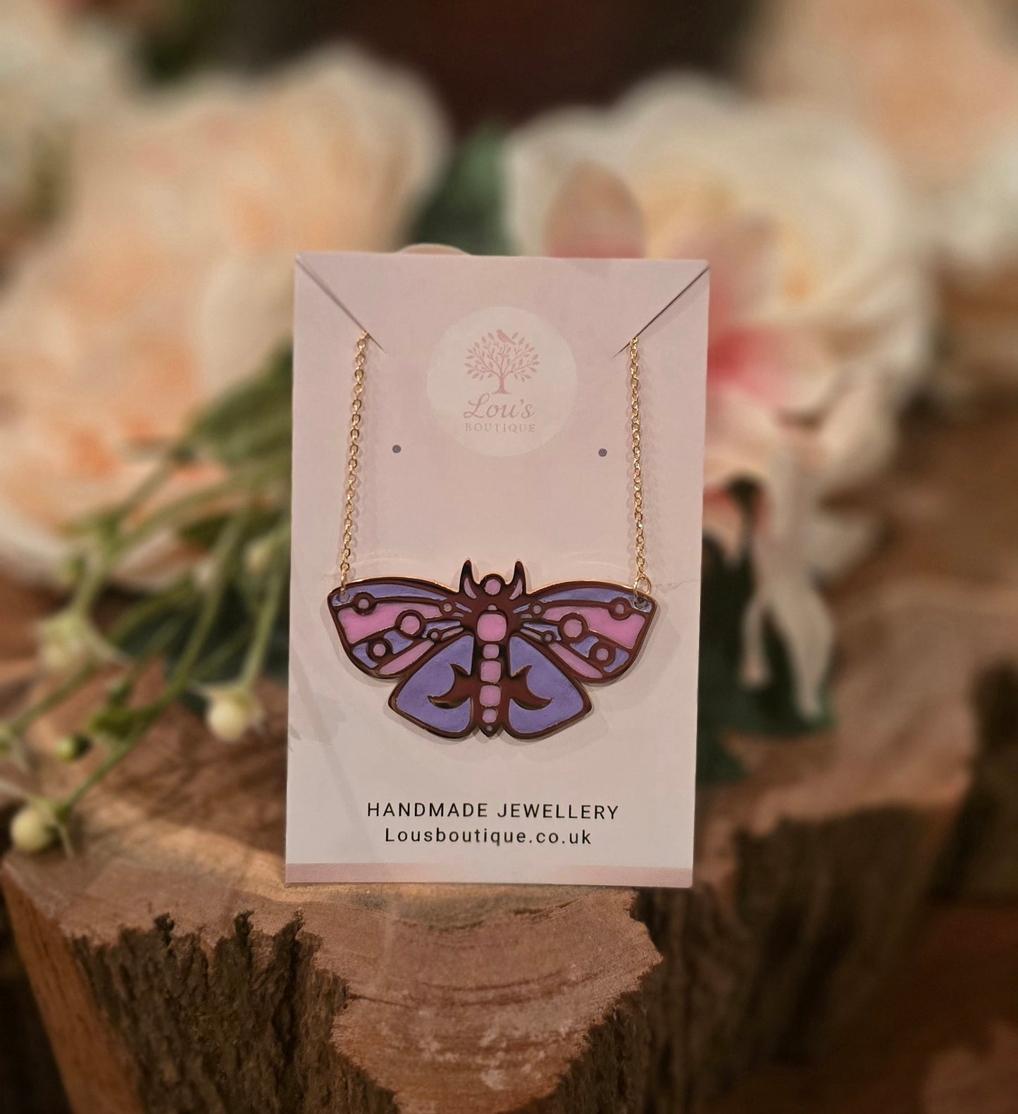 Handmade unique whimsical butterfly necklaces, Polymer clay boho nature lovers, gold or silver plated