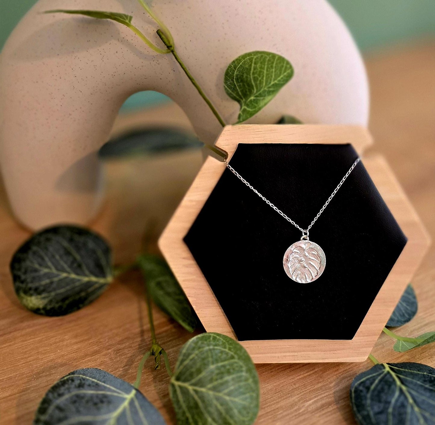 Handmade Solid Sterling Silver Botanical Leaf Necklace, 18inches, floral jewellery