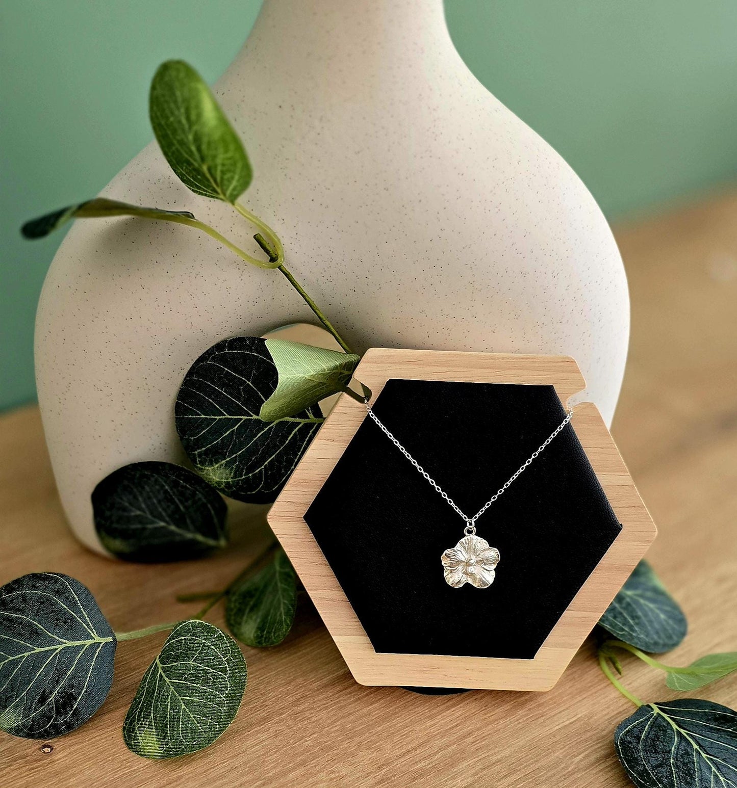 Handmade Solid Sterling Silver Orchid Necklace, 18inches, floral jewellery