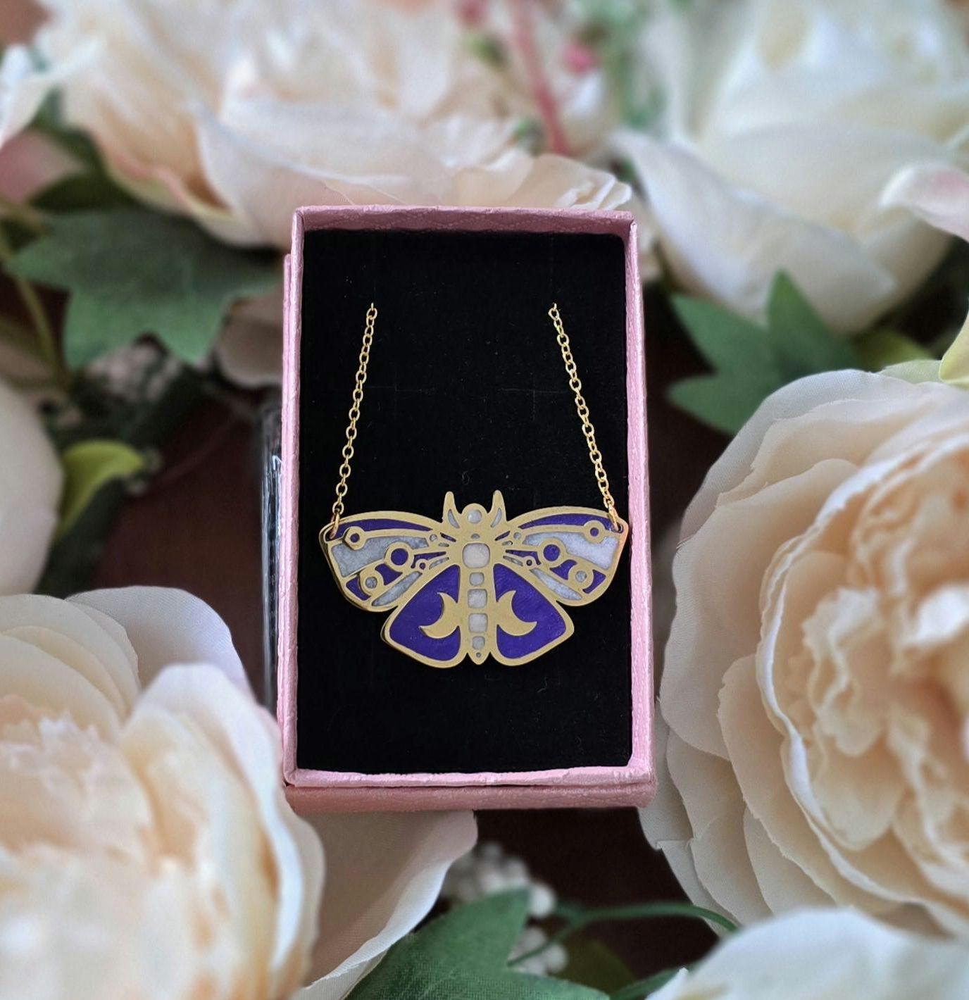 Handmade 14k gold unique whimsical butterfly necklaces | gift for her | bold summer statement necklace | Polymer clay boho nature lovers