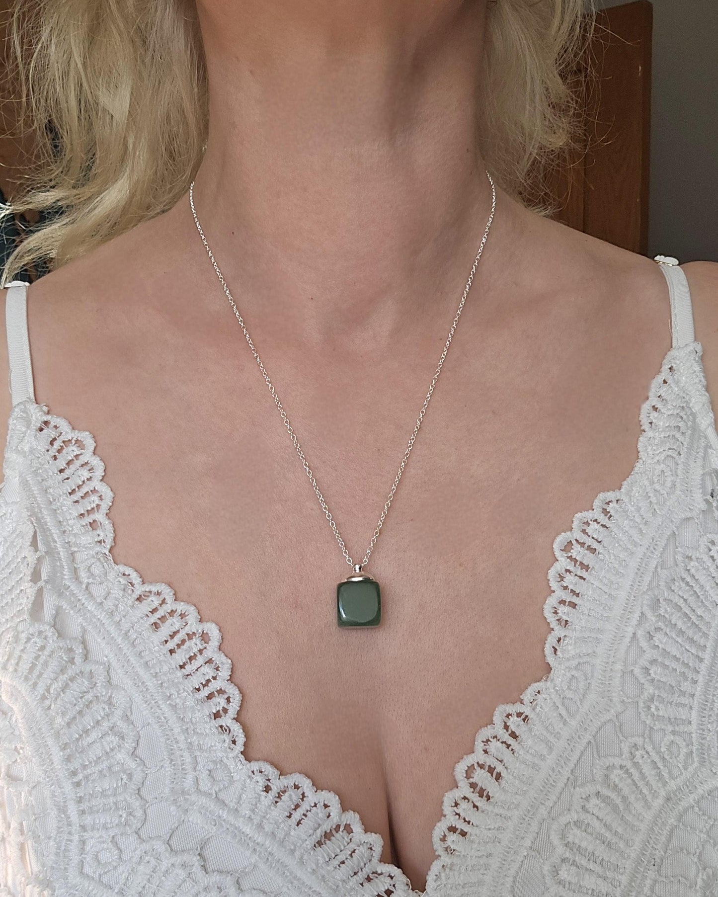 Handmade Green Aventurine crystal necklace | sterling silver and gold | powerful healing necklace | real genuine crystals | courage strength