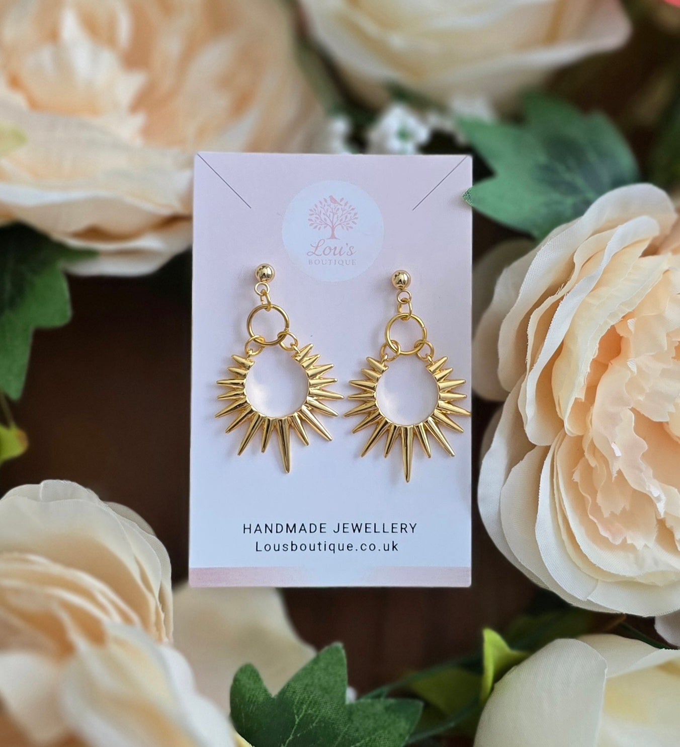 Handmade 14k gold chic stylish sun star burst dangle drop earrings | summer statement | light weight earrings | gift for her | Polymer clay