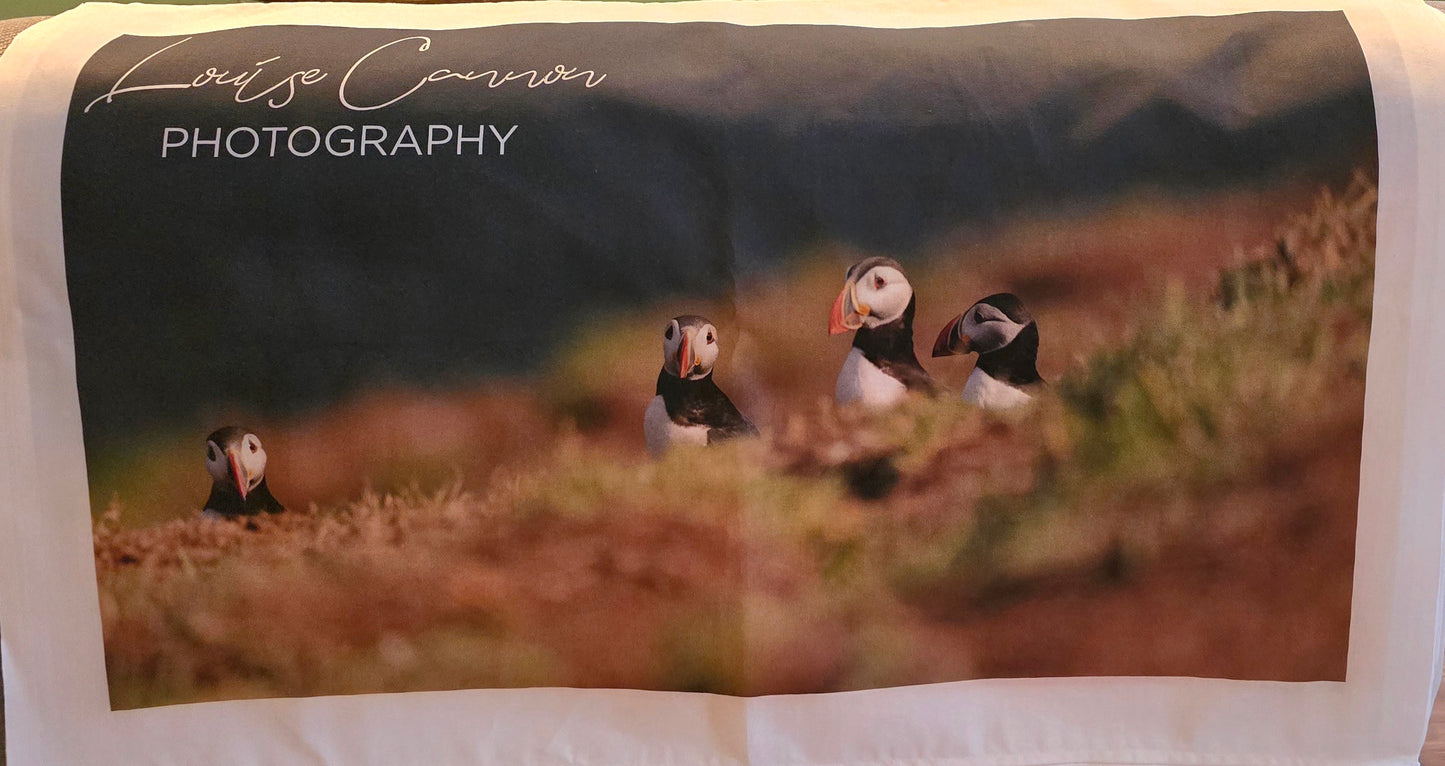 Luxury digital printed cotton tea towel, choose from 13 different animals / designs, my own unique photogrpahy