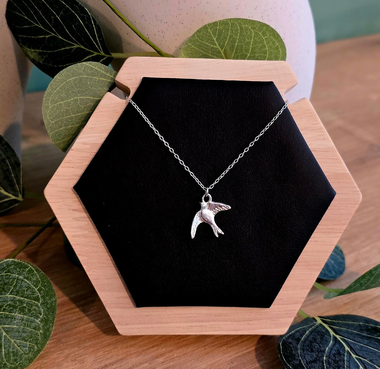 Handmade Solid Sterling Silver Swift Necklace, 18inches, floral jewellery