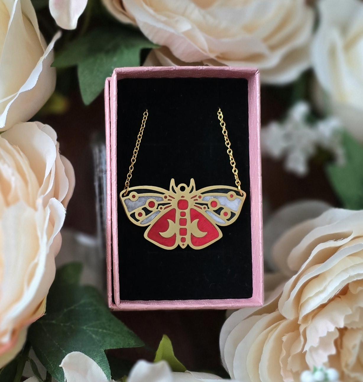 Handmade 14k gold unique whimsical butterfly necklaces | gift for her | bold summer statement necklace | Polymer clay boho nature lovers