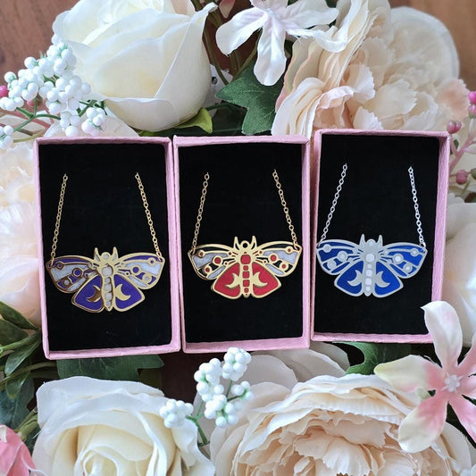 Handmade 14k gold unique whimsical butterfly necklaces | gift for her | bold summer statement necklace | Polymer clay boho nature lovers
