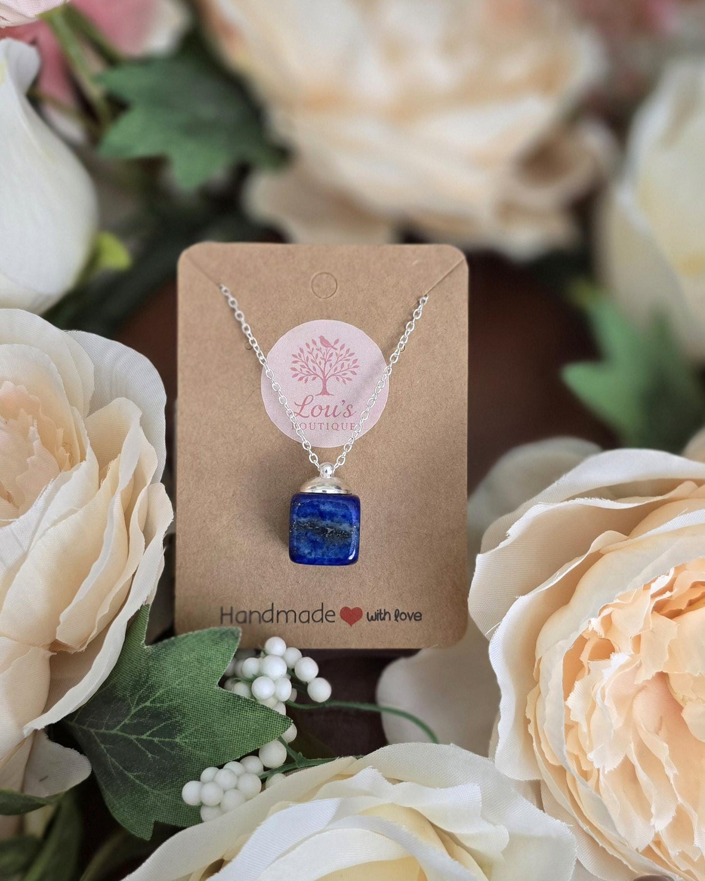 Handmade Lapis Lazuli real crystal necklace | sterling silver | powerful healing necklace | truth, wisdom & spiritual connection