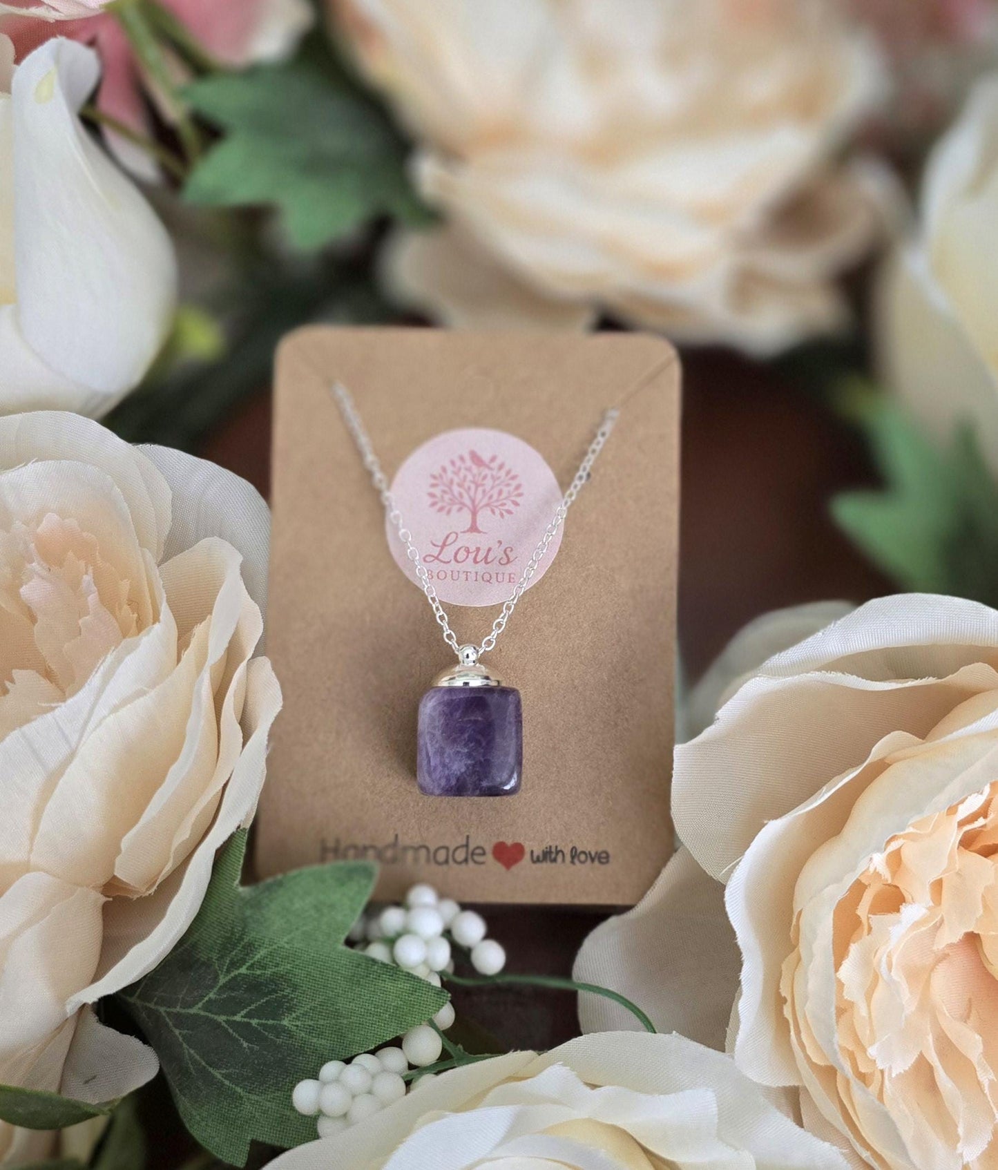 Handmade Amethyst crystal necklace | sterling silver & gold | powerful healing necklace | reduce negative energy, mental clarity Intuition