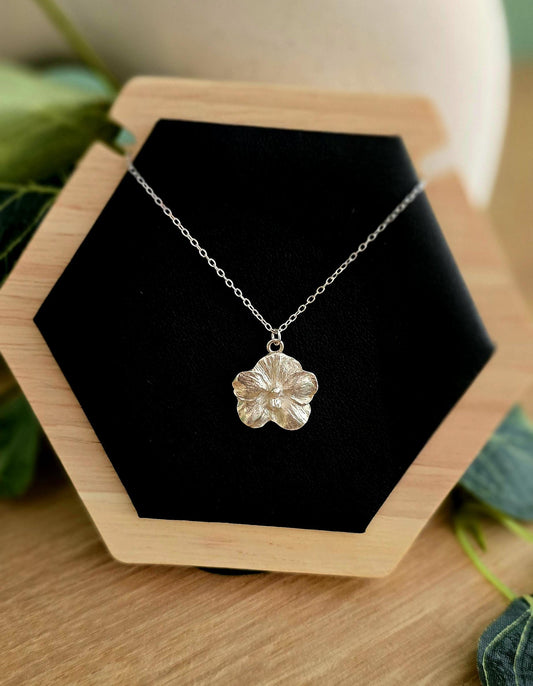 Handmade Solid Sterling Silver Orchid Necklace, 18inches, floral jewellery