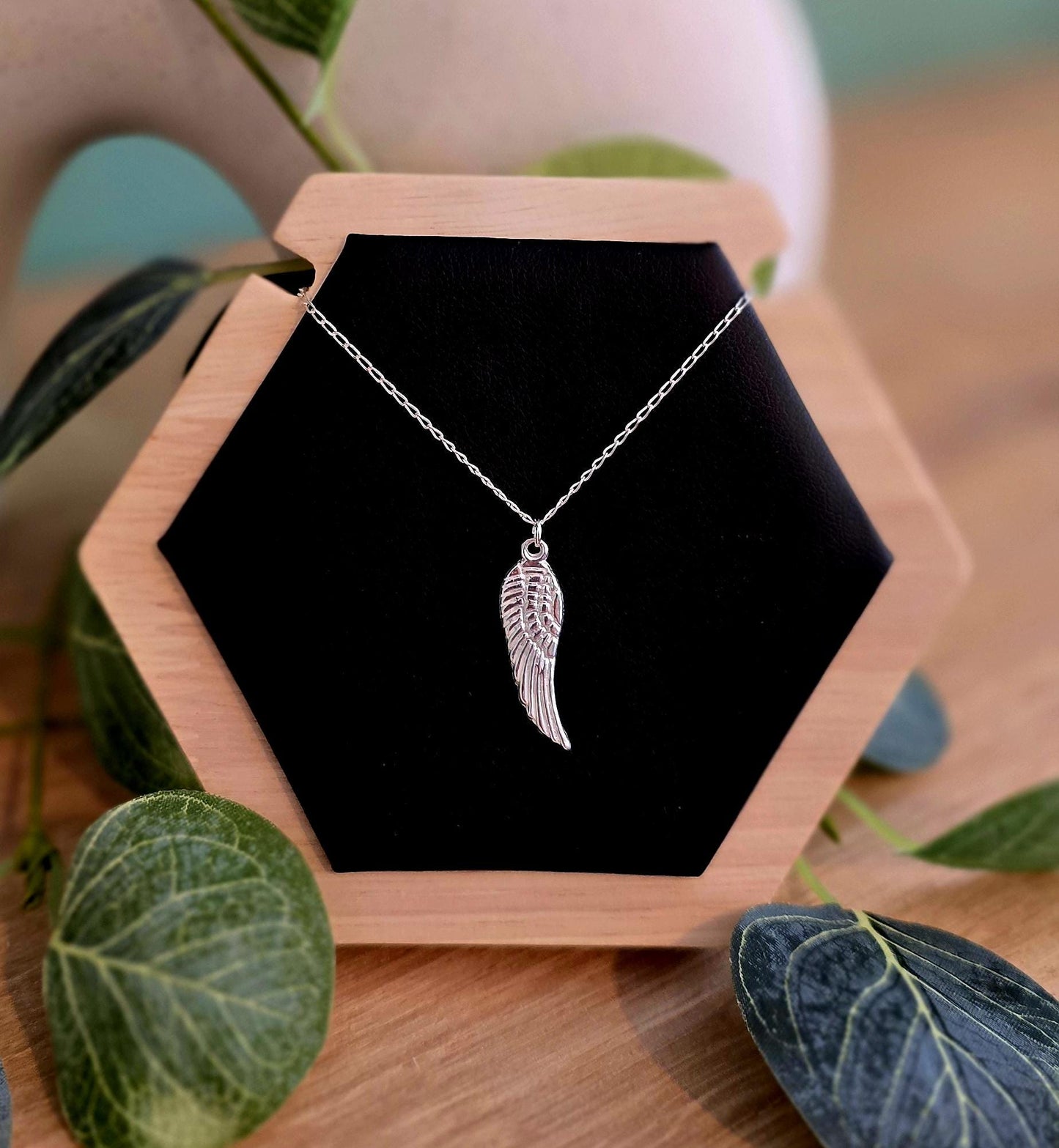 Handmade Solid Sterling Silver Feather Necklace, 18inches, boho jewellery