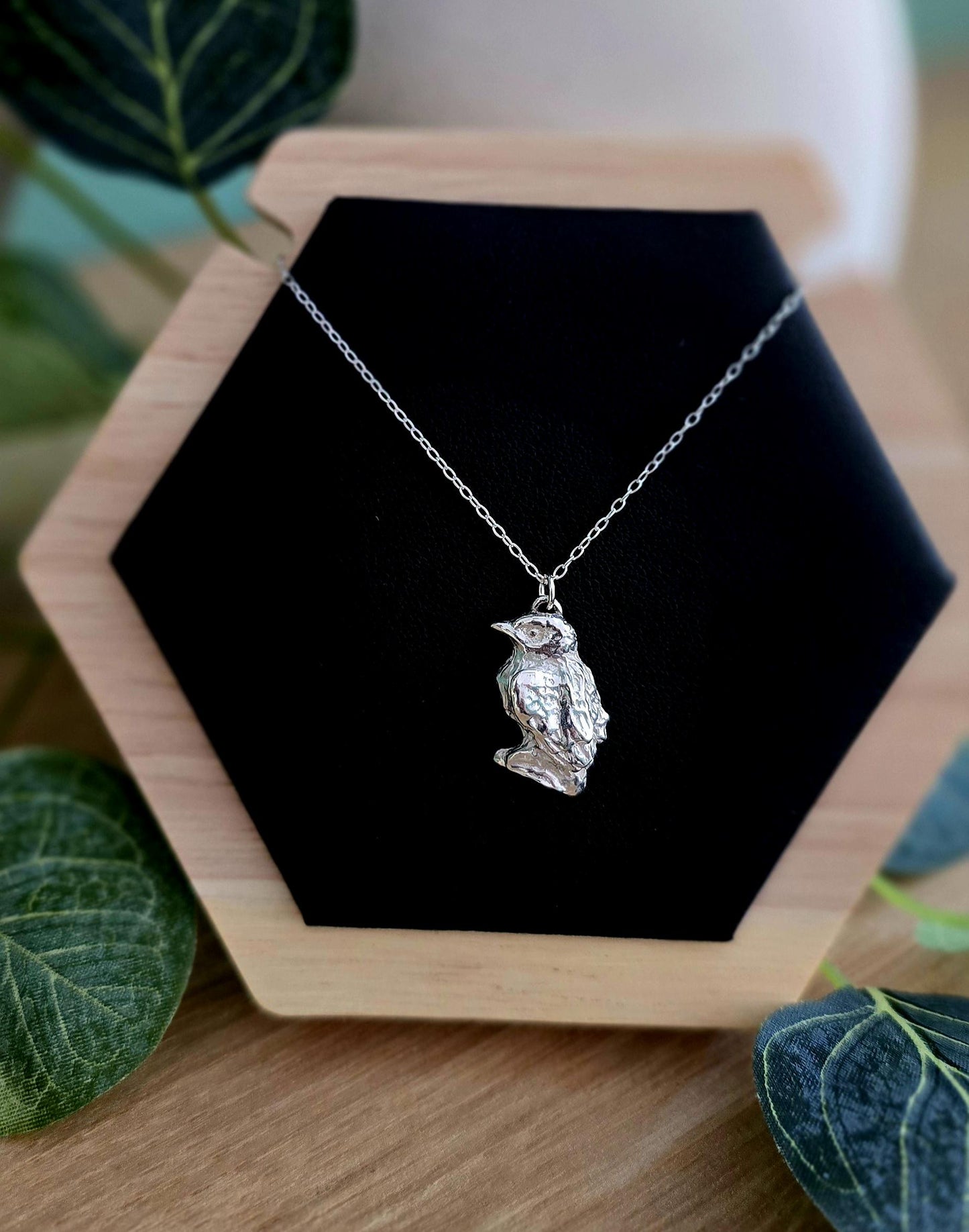 Handmade Solid Sterling Silver Kingfisher Necklace, 18inches, nature jewellery
