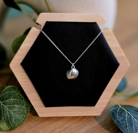 Handmade Solid Sterling Silver Shell Necklace, 18inches, floral jewellery