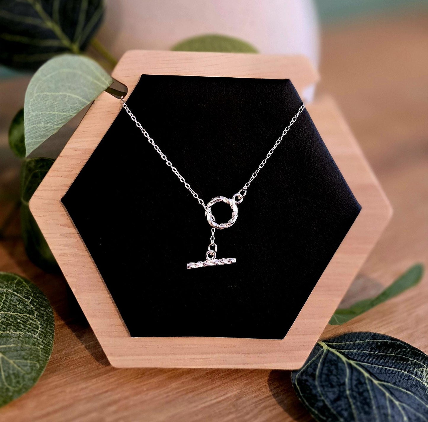 Handmade Solid Sterling Silver Ring and Bar Necklace, 18inches, classic jewellery