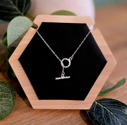Handmade Solid Sterling Silver Ring and Bar Necklace, 18inches, classic jewellery