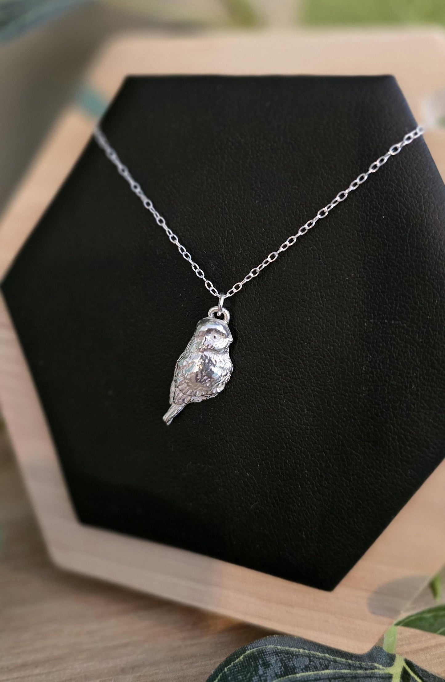 Handmade Solid Sterling Silver Blue Tit Necklace, 18inches, Bird Animal jewellery