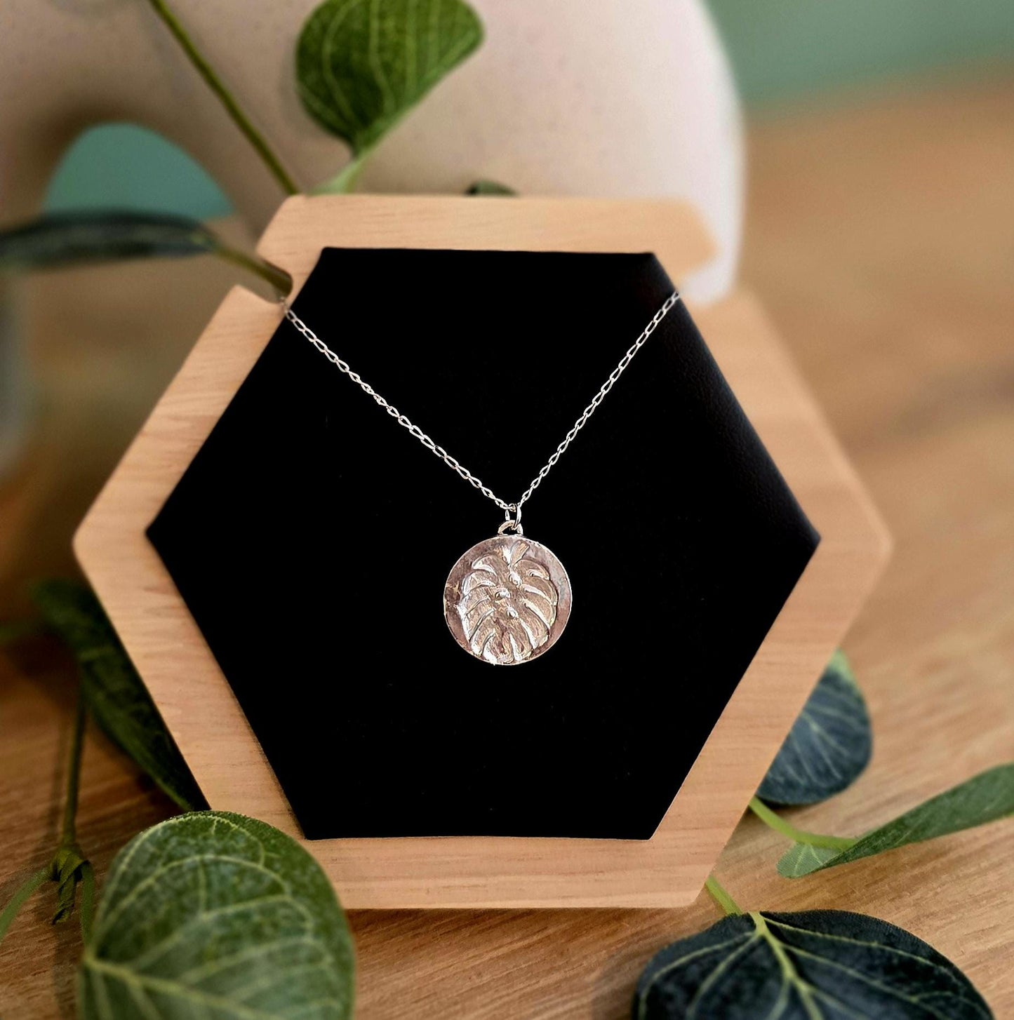 Handmade Solid Sterling Silver Botanical Leaf Necklace, 18inches, floral jewellery