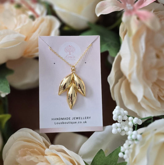 Handmade 18k Gold Plated geometric flower petals Necklace | Chic Boho Animal