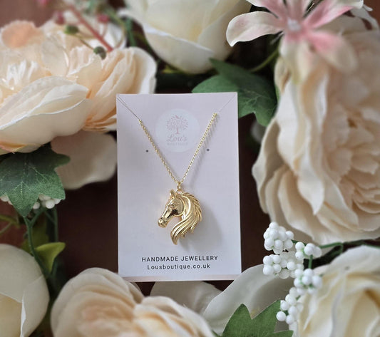 Handmade 18k Gold Plated Horse Necklace | Chic Boho Animal