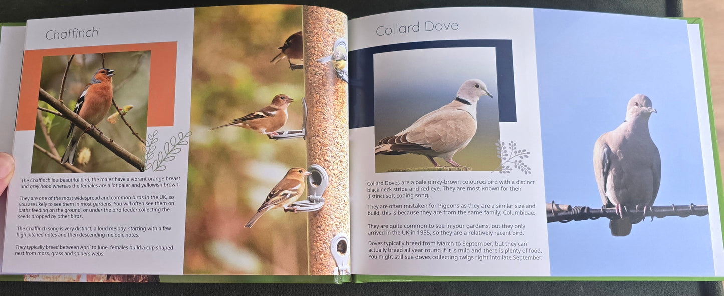 British Garden Birds informative photobook. high quality A5 wildlife photography book.